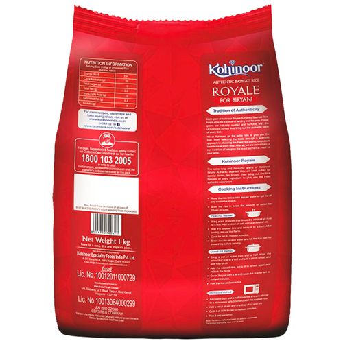 Kohinoor Basmati Rice - Royale, Authentic Biryani, 1 kg